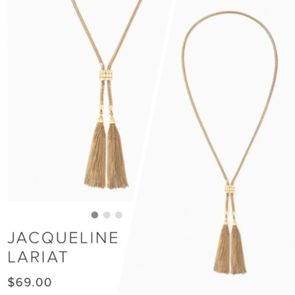 Stella and Dot | Vintage Gold Jacqueline Adjustable Slide Tassel Necklace - Picture 5 of 8